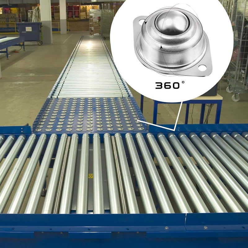 YDKOEDD 40PCS 1'' Carbon Steel Round Ball Transfer Unit, 360 Rotation Universal Ball Casters 400Lbs for Conveyor, Roller Stand, Transmission - Image 4